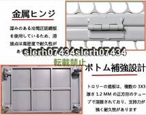 カゴ台車 運搬車 手押し台車 静音 厚みのある素材耐荷重300kg耐磨耗メッシュかご付きブレーキ付き 折り畳み式のドア付き倉庫工場_画像2