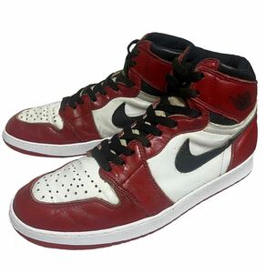 94年 NIKE AIR JORDAN 1 CHICAGO エアジョーダン 1 シカゴ 赤/白/黒 US11 29㎝