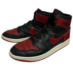  Vintage 85 year Korea made NIKE AIR JORDAN 1 ORIGINAL Bulls Nike air Jordan 1 black / red original US12 30.