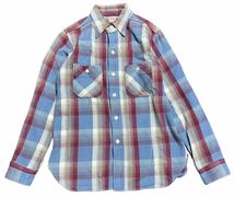 WAREHOUSE FLANNEL SHIRTS ウエアハウス 肉厚 チェック フランネル シャツ 水色/グレー M_画像1