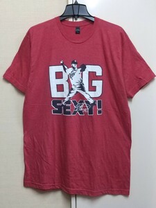 [送料無料](v17c5)XLプロチームMLBツインズbigsexyバートロ・コロン40メジャーリーグベースボールusaアメリカ輸入古着半袖プリントTシャツ