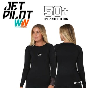 ジェットパイロット JETPILOT 2024 レディース ラッシュガード 長袖 送料無料 ザーラ L/S ラッシー S23025 ブラック 10/M