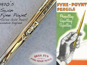 ◆美品◆ 1920年代製 スワン・ファインポイント・ゴールドペンシル イギリス◆1920's Swan Mabie Todd Fyne poynt Pencil England◆