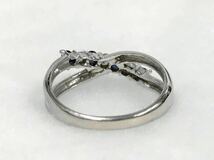 k10wg ダイヤ クロス デザイン リング 10金 ホワイトゴールド ダイヤモンド 指輪 0.15ct 0.08ct 中古 良品_画像3