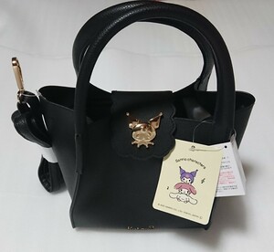  black mi2way bag Sanrio lady's imitation leather tote bag shoulder bag pouch purse tag equipped ska LAP 