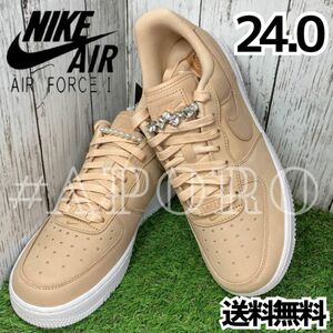 NIKE ナイキ AIR FORCE 1 エアフォース1 ベージュ 24cm ホワイト Air Force 1 キラキラ 新品