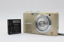 【返品保証】 パナソニック Panasonic Lumix DMC-FX77 ゴールド 24mm Wide バッテリー付き コンパクトデジタルカメラ s1439_画像1