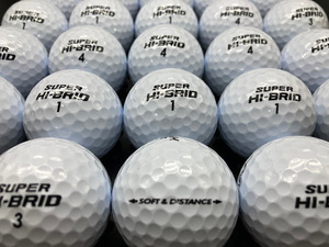 【激安】F59【超美品】S級 DUNLOP ダンロップ SUPER HI-BRID SOFT＆DISTANCE ホワイト 30個【ロストボール】