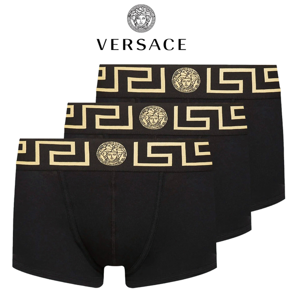 送料無料 3 VERSACE ヴェルサーチ AU10326 A232741 ブラック アンダーウェア ボクサーパンツ 3枚セット size 3