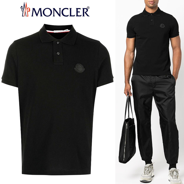 送料無料 95 MONCLER モンクレール 8A00005 84556 ブラック ポロシャツ 半袖 size M