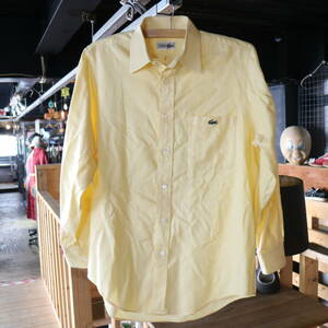70〜80s CHEMISE LACOSTE ボタンダウンシャツ イエロー サイズ3 カジュアル ファッション 古着 中古 