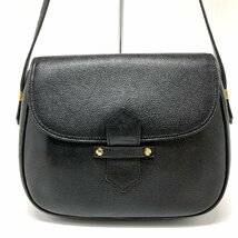 YVES SAINT LAURENT イヴ・サンローラン 【lay5361D】 ショルダーバッグ YSLロゴ レザー ブラック ゴールド金具 レディース CH_画像1