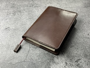 [ hand .] chocolate color original leather library book@ for book cover ( burnt tea flax thread ) soft suede book mark attaching 