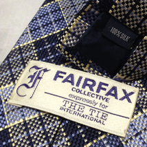 フェアファックス FAIRFAX 美品 微光沢 ネクタイ シルク100% チェック柄 Y-008170 ゆうパケット_画像4