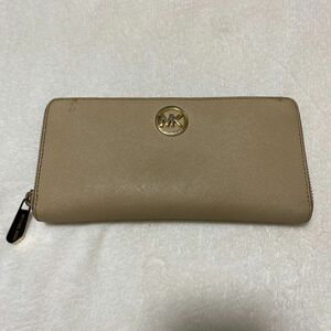 マイケルコース MICHEAL KORS 長財布 財布 ベージュ ゴールド ラウンドファスナー長財布 金具 収納 シンプル 