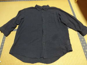 [ large size ] 7 minute sleeve shirt 3L size navy 