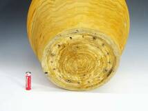 ◆(TD) 昭和レトロ 木製 壺 高さ 約38cm 横幅 約34cm 飾り壺 置物 花器 花瓶 玄関 傘立て オブジェ コレクション インテリア雑貨_画像8