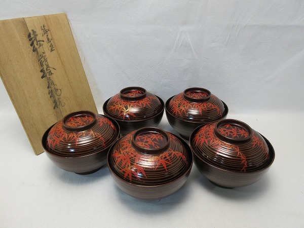 蒔絵煮物椀5客の値段と価格推移は?|6件の売買データから蒔絵煮物椀5
