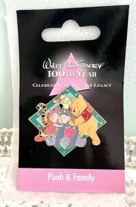 20 year and more front!![ rare ]woruto Disney raw .100 anniversary commemoration pin badge * Pooh Tiger Piglet Eeyore * Disney store 
