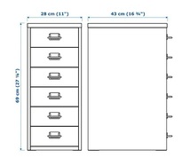 ☆ IKEA イケア ☆ HELMER ヘルメル 引き出しユニット キャスター付き, ホワイト 事務 ＜28x69 cm＞2ｈ ☆_画像8