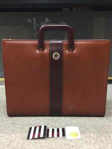  beautiful goods! rare! cheap! Valentino galava-ni leather briefcase attache case business bag 