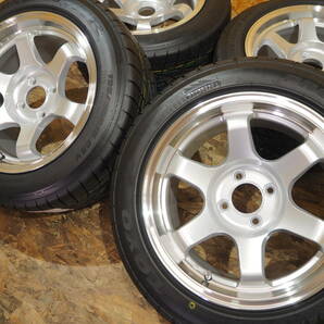 ★逆ゾリ★195/50R15 8J+30 4H100 新品 人気 深リム ハイグリップ TOYO R1R 1台分 ヤリス FIT SWIFT サクシード プロボックス カスタム SLの画像4