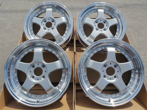 ★人気★17inch 6.5J+45 4H100 新品 深リム 逆ゾリ ホイール1台分 タイヤset可能 シビック ロードスター デミオ ヤリス スイフト シルバー