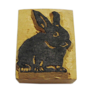 ■☆アジアン雑貨　ネパール・仏像・仏具・手彫りスタンプ　ウサギ（STA-48）