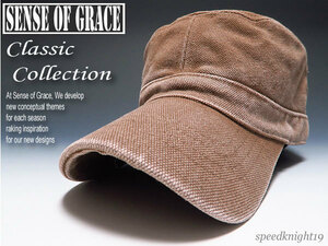 grace* Vintage canvas Work cap [ tea ] new goods size adjustment possibility man and woman use lavatory OK! sense ob Grace 