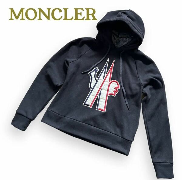 モンクレール　グルノーブル　裏起毛　プルオーバーパーカー　MONCLER BLACK