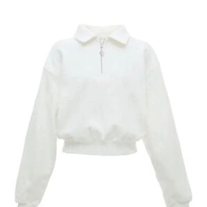 the virgins heart charm harf zip sweatホワイト white