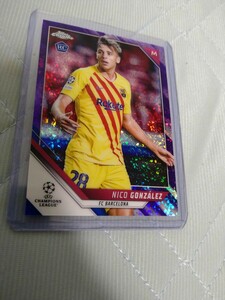 2021-22 TOPPS CHROME UEFA CHAMPIONS LEAGUE NICO GONZALEZ RC PURPLE PRIZM 191/250 250枚限定 バルセロナ