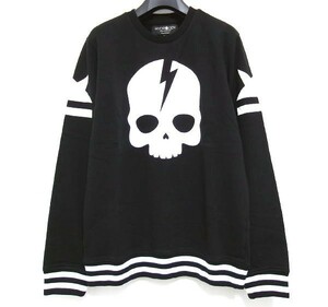 新品★HYDROGEN ハイドロゲン★裏起毛★スウェット★XL★ブラック★スカル★HOCKEY CREWNECK SWEATSHIRT★トレーナー