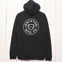 【送料無料】プルオーバーパーカー フーディ BRIXTON ブリクストン CREST HOODY 22021　BKA　　 Mサイズ_画像2