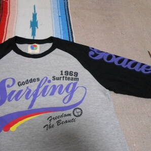 GODDESS 湘南 茅ヶ崎 ゴッデス サーフィン オールドサーフ サーファー フラダンス ビンテージ ラグラン Tシャツ SURFING SURFER SKATEBOARDの画像2