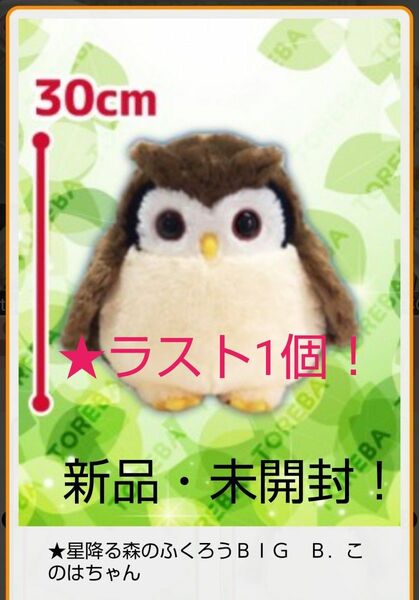 限定sale♪☆特価！新品☆【☆星降る森のふくろう☆】BIGぬいぐるみ(☆30cm)～☆このはちゃん～★未開封！