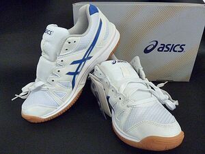 T496 未使用 アシックス asics 22.5cm スポーツシューズ スクールシューズ TSY102 白×青 屋内用 室内用 体育館 シューズ うわばき 学校