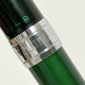 管919130 未使用品 PLATINUM プラチナ 玉虫塗 ダブル 3 アクション 複合 ボールペン シャープペン グリーン レッド 2本 セット 外箱 付きの画像4