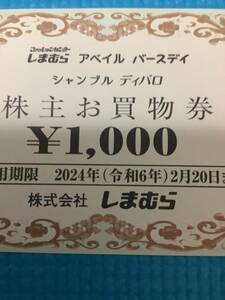 しまむら 株主優待 4000円分(1000円×4枚) 有効期限 2024.02.20