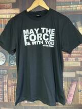 Tシャツ L スター・ウォーズ STAR WARS MAY THE FORCE BE WITH YOU ブラック_画像1