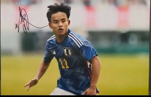 ☆久保建英　直筆サイン写真/フォト　サッカー選手　レアル・マドリード　オリンピック　日本代表　ヘタフェ　ビジャレアル