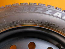 155/65R13 BRIDGESTONE BLIZZAK VRX 製造年2021×3 2020×1 鉄ホイール 13×4.00B 4×100 バリ溝★C526_画像6