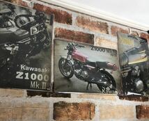 Kawasaki Z400FX ⑦ヴィンテージ 加工　旧車 ブリキ看板 レトロ　昭和レトロ_画像6