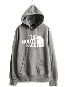 ノースフェイス プリント スウェット フード パーカー メンズ S 古着 The North Face プルオーバー 裏起毛 トレーナー アウトドア スエット