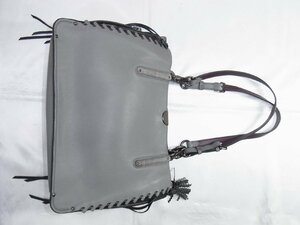 コーチ COACH ハンドバッグ レザー スエード グレー系 H1880-39235 中古美品