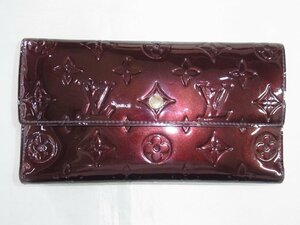 ルイヴィトン LouisVuitton 三つ折り長財布 ポルトフォイユ・インターナショナル NM ヴェルニ アマラント M91998 TH1059 中古品