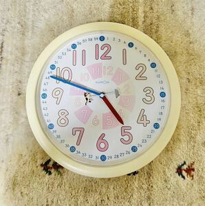 KUMON start ti clock white ... publish . writing type wall wall clock intellectual training toy toy figure cat . mouse rare used white analogue 