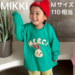 MIKKI MERCI うさぎ mtm ロンT 韓国子供服 韓国こども服 Tシャツ グリーン green Mサイズ 110