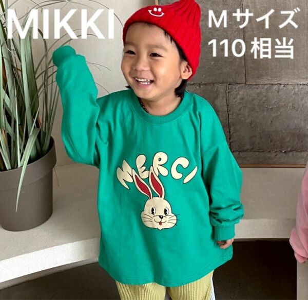 MIKKI MERCI うさぎ mtm ロンT 韓国子供服 韓国こども服 Tシャツ グリーン green Mサイズ 110