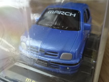 プルバックカー ミニカー ニッサン マーチ ブルーメタリックカラー 2代目 K11型系 NISSAN MARCH pull back car Toy Miniature_画像2